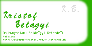 kristof belagyi business card